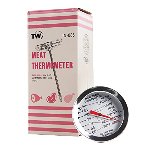 Fleischthermometer, ofenfest, zum Messen von Fleischtemperaturen mit empfohlenen Kochtemperaturen für Fleisch und Geflügel von Thermometer World