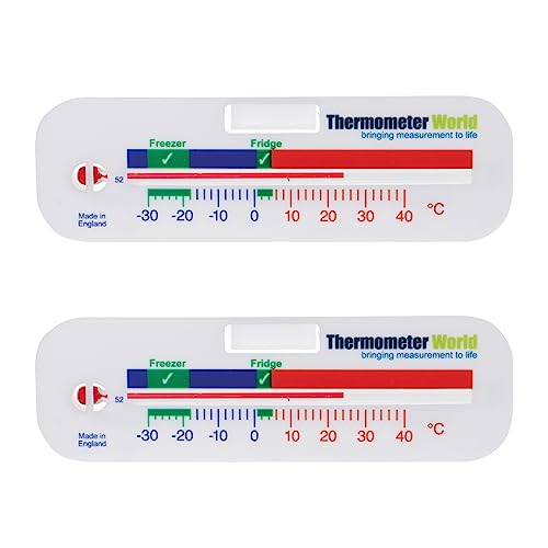 Kühlschrankthermometer Analog und Gefrierschrank Thermometer - Ideale Temperaturanzeige für Kühlschränke – Kühlschrank-Gefrierschrank-Thermometer Analog im Doppelpack von Thermometer World