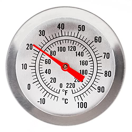 Hausbrau-Thermometer mit 52-mm-Zifferblatt und 300 mm Sondenlänge mit Befestigungsclip, Brauausrüstung von Thermometer World
