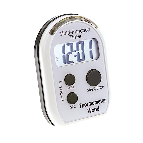 Multifunktionaler Timer mit Vibrationsalarm, hörbarem und blinkendem Alarm, ideal für Seh- und Hörgeschädigte von Thermometer World