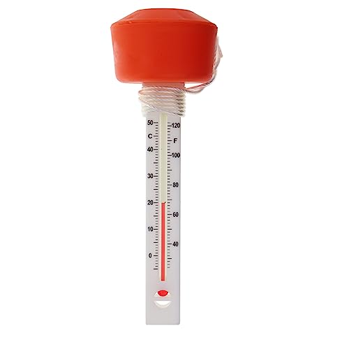 Pool Thermometer Schwimmendes Wasserthermometer für Pool Analog gut ablesbare Wassertemperaturskala Mit orangefarbenem Schwimmer zum einfachen Auffinden von Thermometer World