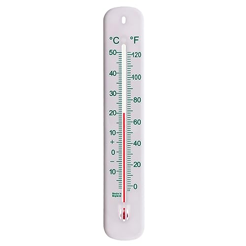 Weißes Gewächshaus-Thermometer, 215 mm, genaues Raumthermometer für Haus, Garten, Gewächshaus, Garage, Büro, Wand, Innen- und Außenbereich von Thermometer World