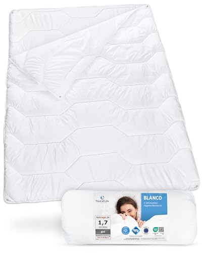 4-Jahreszeiten Bettdecke 155x220 Blanco, Flauschige Ganzjahresdecke mit 2 Lagen, Ideal für Winter & Sommer, Ideale Hygiene für Allergiker, Feuchtigkeitsregulierend & atmungsaktiv, Blanket 155 x 220 cm von Third of Life