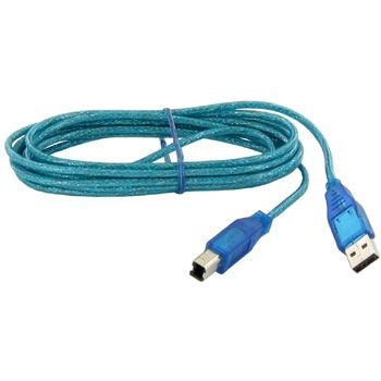 Hama Thomson IN10108 USB 2.0 (Tested) Kabel, A-Stecker - B-Stecker (transparent-blau) von Thomson