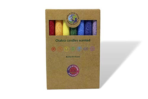 Set von 7 Chakra Abendessen Fair Trade Ritual Kerzen von Thorness