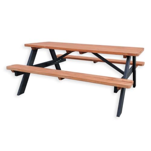 Thuishout | Picknicktisch Deluxe Bruno 180 x 70 cm | hochwertige Gartenbank mit Tisch aus Holz | Gartentisch geeignet für 6 Personen | Picknickbank leicht aufzubauen & wetterfest von Thuishout