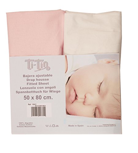 Ti Tin | 2er Packung Spannbetttücher für Kinderbett | 100% Baumwolle in Weiss | Verstellbar mit Gummizug | 70x 140 cm von Ti TIN