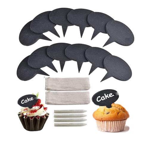 Tiamu 18Pcs Käse für Charcuterie Board, Pflanzenschilder Garten Baumschulen Pflanzen Etiketten, Namensschilder Käse Kreidetafel Cupcake Topper für Hochzeit, Geburtstag, Party von Tiamu