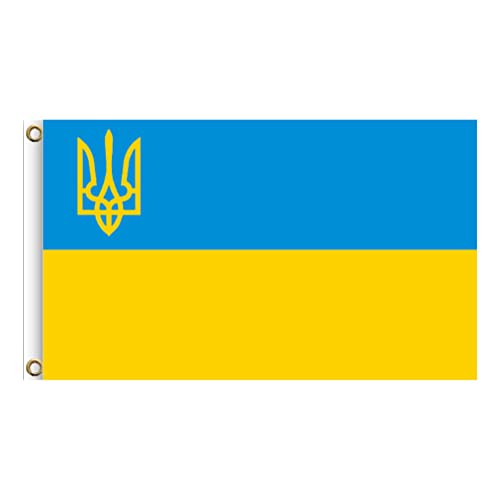 Tianbi Ukraine Flagge, Polyester, Ukraine Nationalflagge, 90 x 150 cm, blau-gelbe Ukraine, fliegende Flagge für Innenhof, Outdoor, Rasendekoration von Tianbi