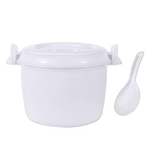 TiaoBug Mikrowellen Reiskocher Dampfer topf schnell Reis kochen Dampfgarer Küchenhelfer Weiß 1,8L 2,6L Weiß A S von TiaoBug