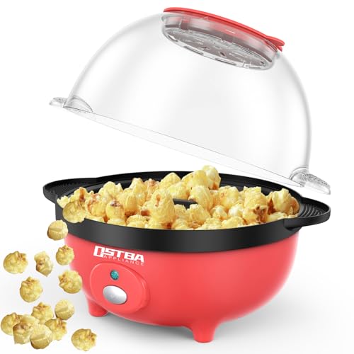 Popcornmaschine, 650W Elektrische Rühr Popcorn Maker, 3L Kapazität Popcorn Maschinen mit Antihaft-Beschichtung, gesund & weniger Öl für Movie Nights Parties von Tiastar
