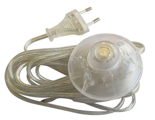 Tibelec 163890 Netzkabel mit Stecker und rundem Schalter, transparent von Tibelec