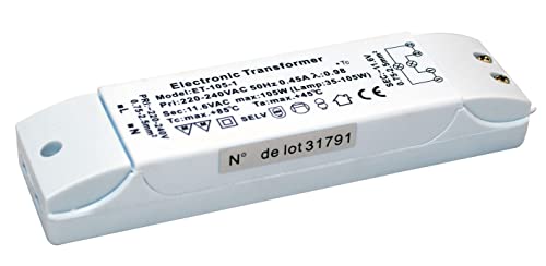 Tibelec 203330 Elektronischer Transformator, für Halogenlampen, 12 V, 105 W maximal von Tibelec
