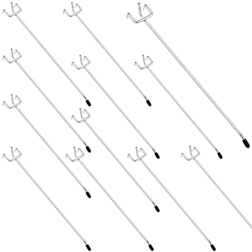 TiciKim 15 Stücke Stecktafel Haken Pegboard Haken Lochwand Haken Edelstahl Einfachhaken für Einzelhandelsdisplay, Aufhängen von Waren, Werkzeugklassifizierung, Supermarktregale (20cm) von TiciKim