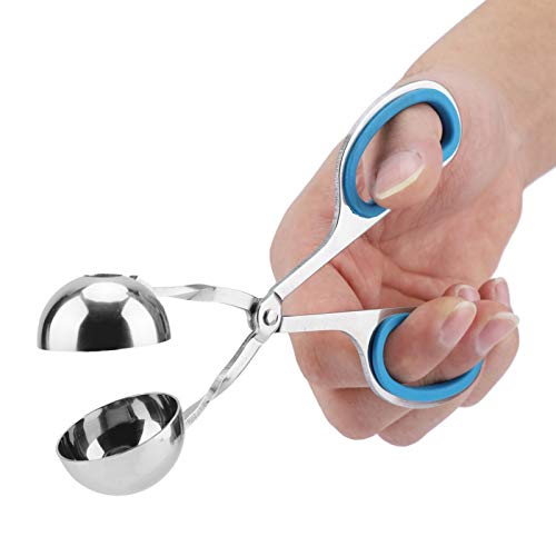 Fleischbällchen Scoop Ball Maker - Edelstahl Fleischballer Zangen Kuchen Pop Maker Löffel Melone Baller Scoop Fleischbällchen Maker Löffel DIY Fischfleisch Reisball Maker für die Küche(Blau) von Tiffasha