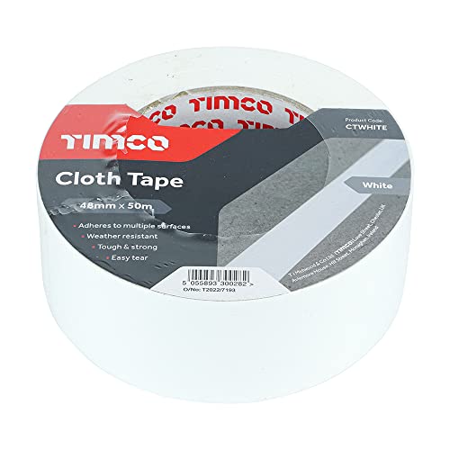 Timco Gewebeband CTWHITE, 48 mm x 50 m, Weiß von TimCo