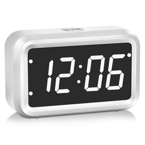 Timegyro LED Digitaluhr batteriebetrieben, Wecker für Schlafzimmer, LED/LCD-Anzeige schaltbar, Zwei LED-Helligkeitsstufen, 12/24Hr, Snooze von Timegyro