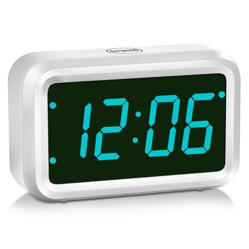 Timegyro LED Digitaluhr batteriebetrieben, Wecker für Schlafzimmer, LED/LCD-Anzeige schaltbar, Zwei LED-Helligkeitsstufen, 12/24Hr, Snooze von Timegyro