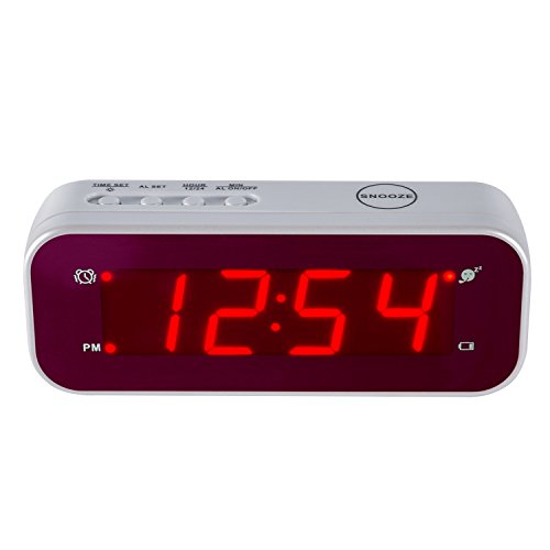 Timegyro kleine Digitale batteriebetriebene Uhr, LED Schreibtischuhr batteriebetrieben nur Akku Wecker mit Snooze Helligkeit Einstellbar 12/24 Modus für Schlafzimmer,Regal,Reisen von Timegyro