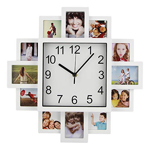Timelike DIY Rahmen Uhr, DIY Wanduhr Modernes Design DIY Fotorahmen Uhr Kunststoff Kunst Bilder Uhr Einzigartige Klok Home Decor - Machen Sie Ihre eigene Multi-Foto-Uhr von Timelike