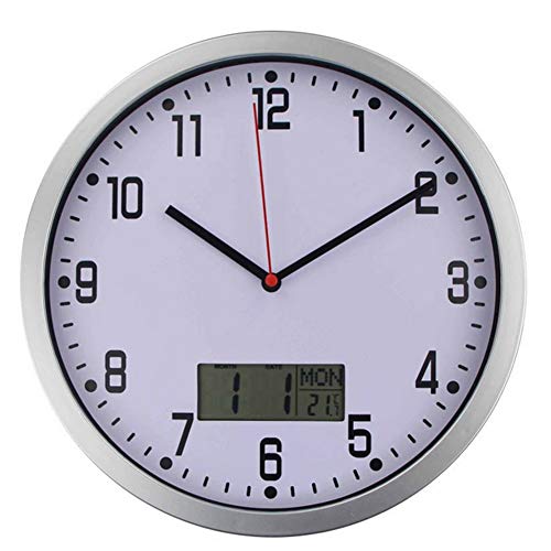 Timelike Kalenderuhr, Tages- und Datumsanzeige, Digitaluhr mit großen, klaren Ziffern, Wecker mit digitalem HD-Bilderrahmen” (Silber) von Timelike