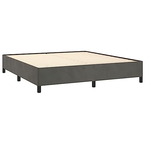 Tino Tech Polsterbett Stauraumbett Gepolsterter Plattformbettrahmen Doppelbett Jugendbett Bettgestell Dunkelgrau 180×200 cm Samt von Tino Tech