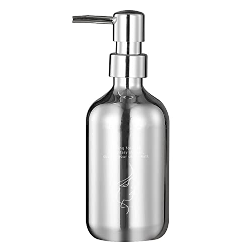 Seifenspender Nachfüllbare 500ml Silber Matt PP Kunststoff Shampoo Spender mit Pumpe, Badezimmer Lotionspender Dispenser Pumpflaschen für Lotion Duschgel Spülung von Tissting