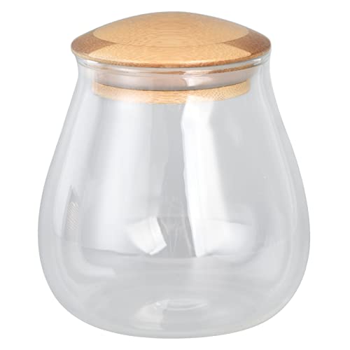 Transparente Glas Vorratsbe Hälter, Sichere und Zuverlässige Aufbewahrungs Box für Lebensmittel Pilzförmiger Versiegelter Behälter mit Deckel für Tee Kaffee Bohnen(900ML) von Tissting