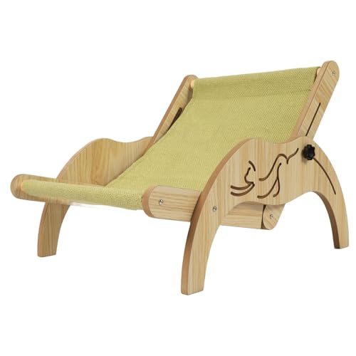 Tnfeeon Verstellbarer Katzen-Loungesessel aus Holz, Universell für Alle Jahreszeiten, Faltbares Design, Mini-Strandstuhl für Katzen, Entspannender und Gemütlicher Ruheplatz, Perfekt für von Tnfeeon