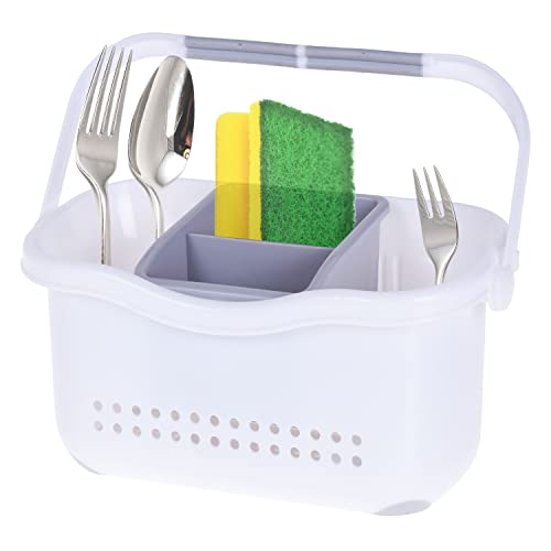 ToCi Spülbecken Organizer Utensilienhalter Küche Schwammhalter | Spülorganizer 23 x 10 x 21 cm Grau | Kitchen Organizer Camping Spülschüssel Abtropfkorb von ToCi