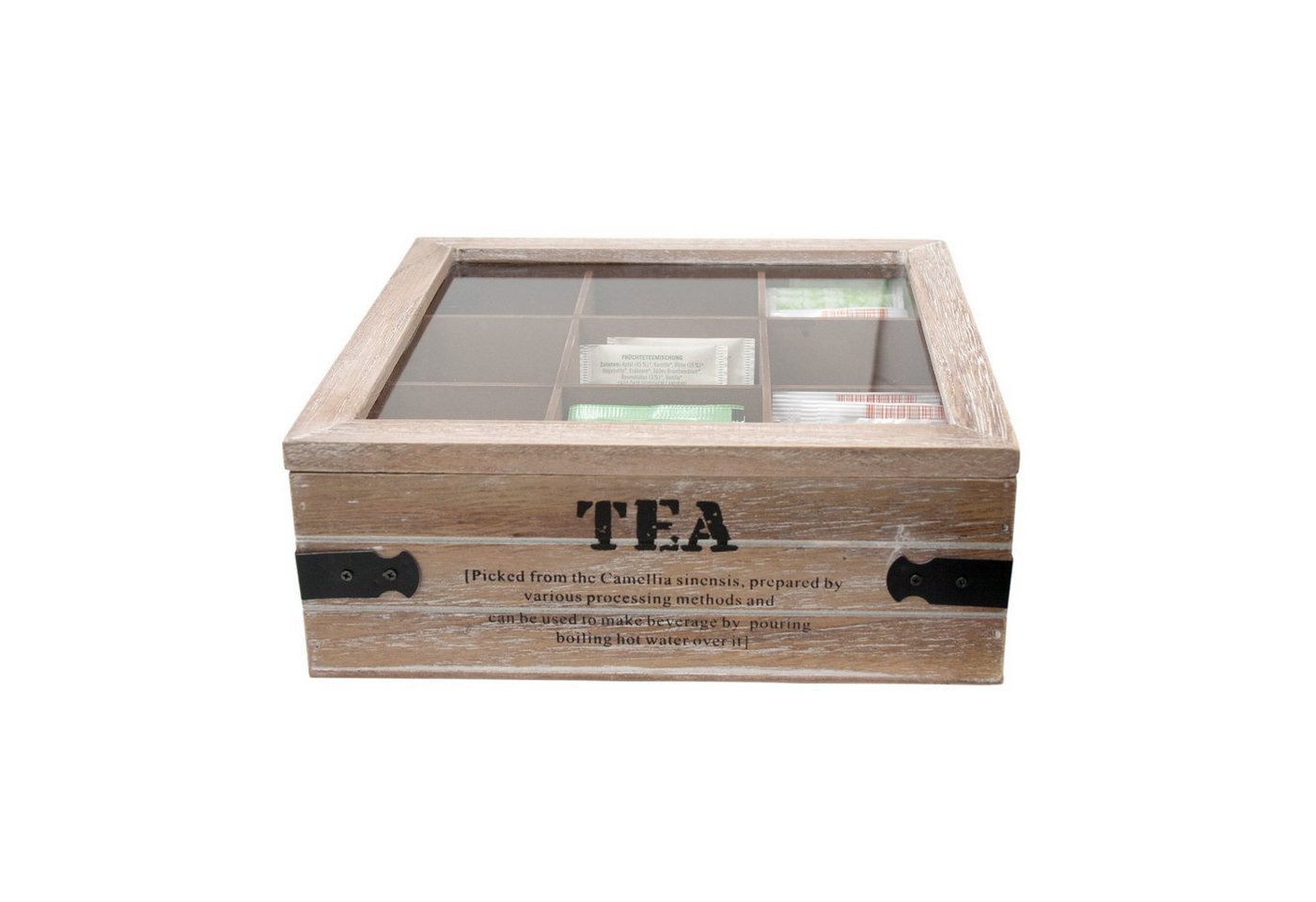 ToCi Teebox ToCi Teebox 9 Fächer Holz Vintage Tea Teekiste Teebeutel Aufbewahrung von ToCi