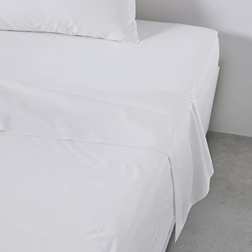 Bettlaken für Einzelbett, 180 x 290 cm, Baumwolle, Kreide von Today