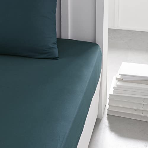 TODAY Essential Spannbettlaken, 140 x 190 cm, für Doppelbett, 100% Baumwolle, einfarbig von Today