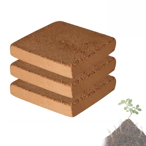 Organic Coconut Coir for Plants, Kokoserde für Pflanzen Erde aus Kokosfasern, Kokos Blumenerde Zimmerpflanzen Blumenerde, Bio Kokos Blumenerde für gesunde Zimmerpflanzen für Hochbeete Terrarien (3Pcs) von Toerjii