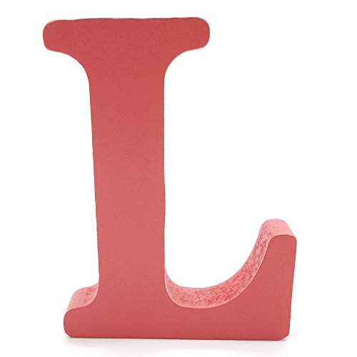 Holzbuchstabe Buchstabe, Toifucos A-Z DIY Englisch Alphabet Holz Buchstaben Handwerk Ornamente für Zuhause Hochzeit Geburtstagsfeier Dekoration Zubehör, Rot 1 pcs L von Toifucos