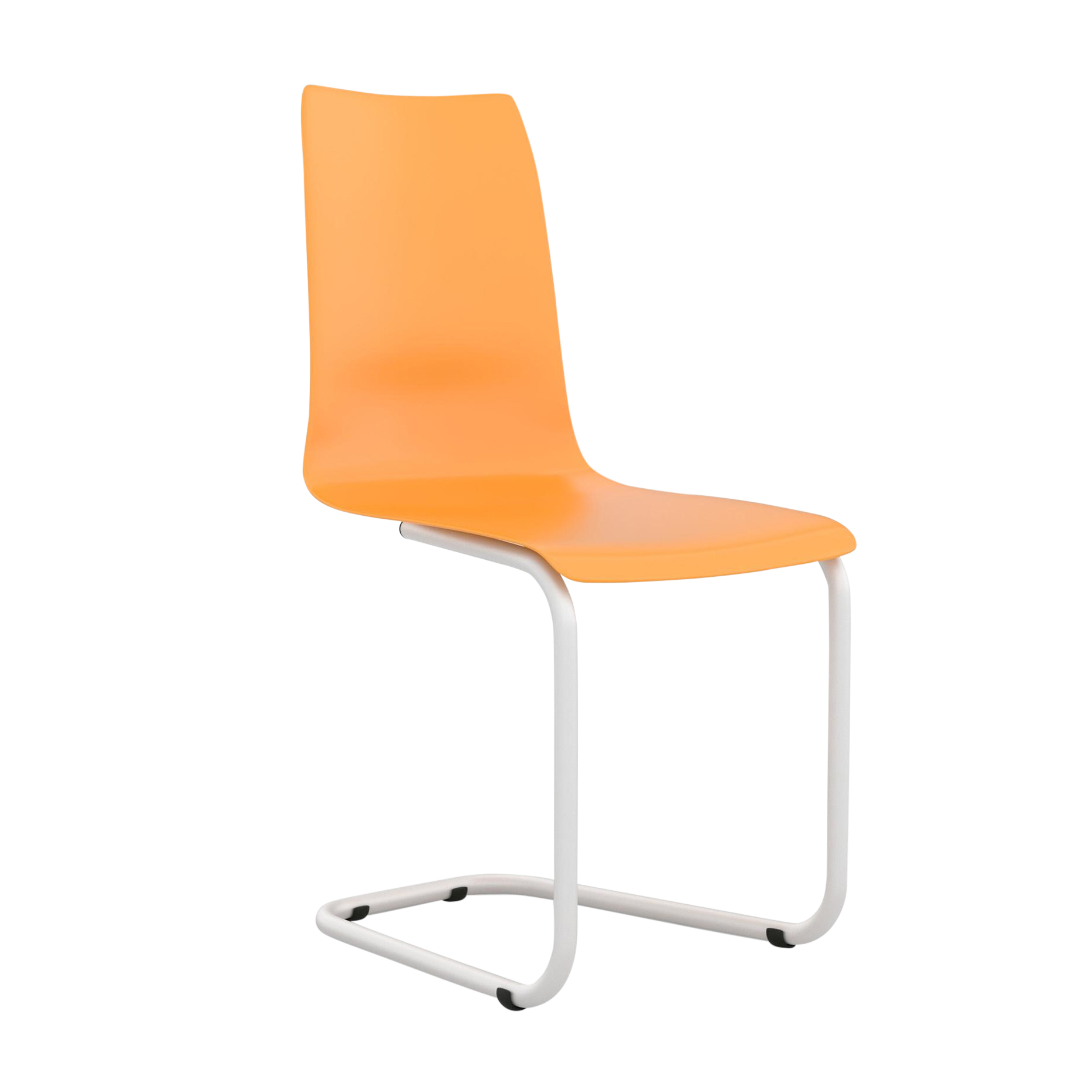 Tojo - Freischwinger Stuhl - orange RAL 2008/Sitzschale Polypropylen/BxHxT 45x90x50cm/Gestell Stahl weiß von Tojo