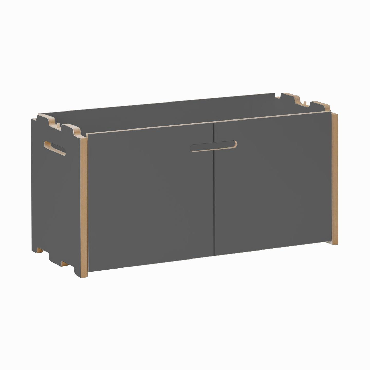 Tojo - Hochstapler Anbaumodul mit Türen - anthrazit/MDF beschichtet/BxHxT 76x35.2x32cm von Tojo