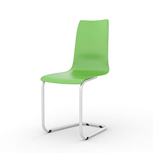 Tojo Stuhl | Freischwinger Stühle mit austauschbarer Sitzschale Filigraner Schwingstuhl für Küche/Arbeitszimmer/Büro | Moderne Konferenzstühle/Schreibtischstühle (Grün) von Tojo