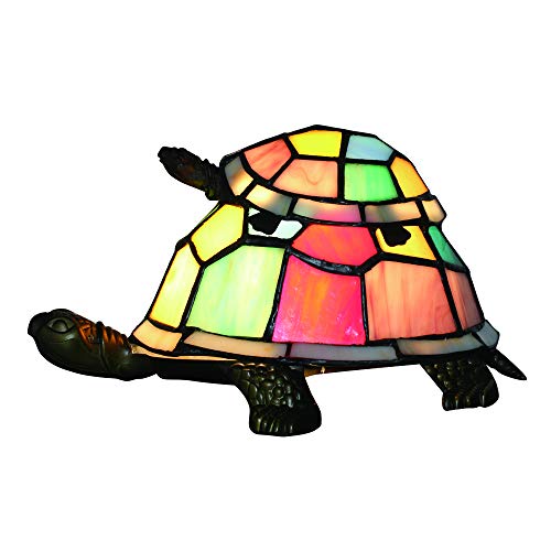 Tokira Tiffany Schildkröte Mutter und Kind Stil Kreativität Glas Lampeschirm Tischlampe Kinderzimmer Nachttischlampe Schildkröte Tierische Tischlampe Dekoratives Mutterliebe Nachtlicht von Tokira