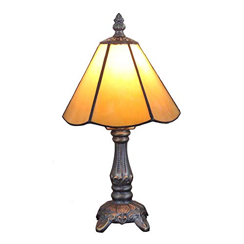Tokira Tiffany-Stil Tischlampe Klein, E14 6 Zoll Glasmalerei Vintage Tischlampe Wohnzimmer, Gemütlichn Mini Nachtlicht Kinderzimmer [Ohne Glühbirnen] von Tokira