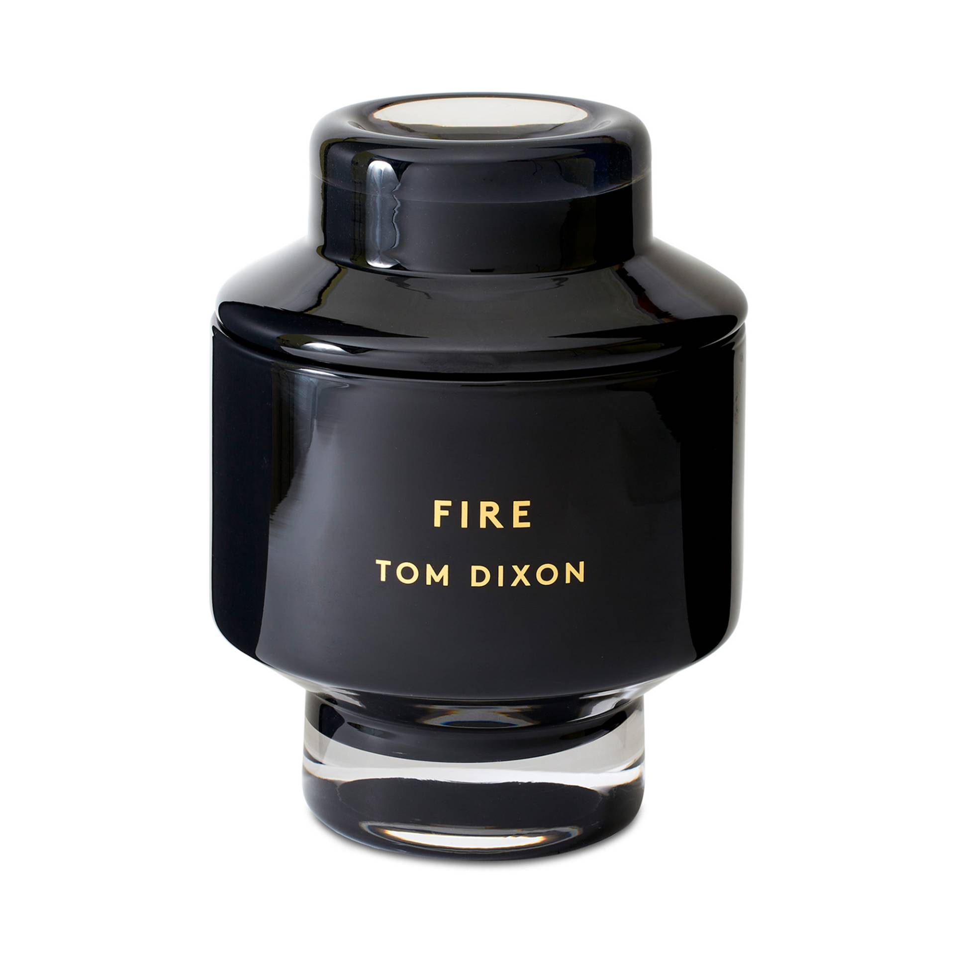 Tom Dixon - Scent Elements Fire Duftkerze M - schwarz/H x Ø 14,7x10,2cm/Cypriol Öl, Guajak, Amber, Moschus von Tom Dixon