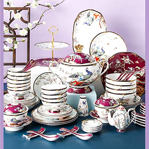 Geschirr-Sets 68 modisches Geschirr aus Bone China-Keramik-Geschirr, Teller, Hochzeitsgeschenke, Zuhause, klassisches Geschirr, Kombinationsgeschirr-Sets von Tomator