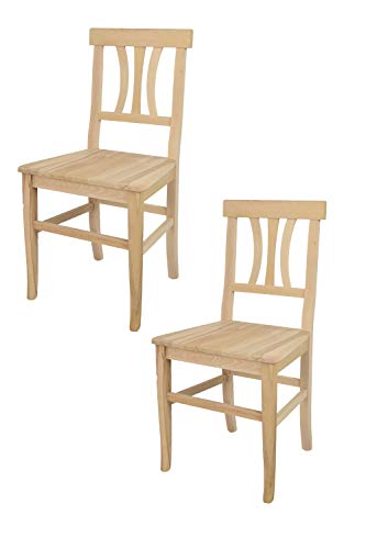 t m c s Tommychairs - 2er Set Stühle Artemisia für Küche und Esszimmer, robuste Struktur aus poliertem Buchenholz, unbehandelt und 100% natürlich, Sitzfläche aus poliertem Holz von t m c s