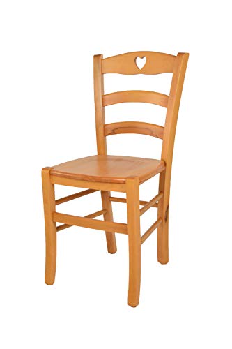 t m c s Tommychairs - Stuhl Cuore für Küche und Esszimmer, Robuste Struktur aus Buchenholz in der Farbe Honig lackiert und Sitzfläche aus Holz von t m c s