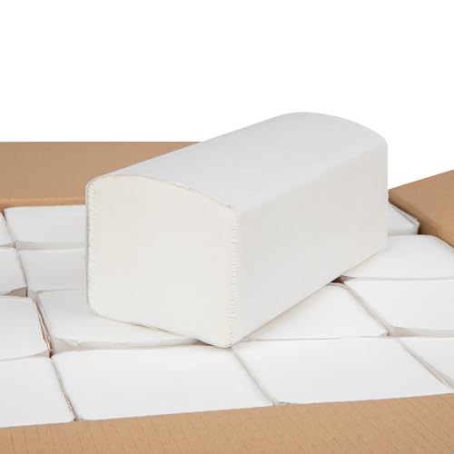 3.200 Blatt Papierhandtücher EXTRA WEICH hochweiß Premium 2-lagig 24 x 21 cm ZZ-Falz, Zellstoff, saugstark, Falthandtuch weiß, für Handtuchspender in Toiletten, Büros, Praxen und Studios von Toneco