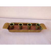 Antikes Messing Kerzen Tablett, Vintage Tablett, Schmuckschale von TonistoreBG