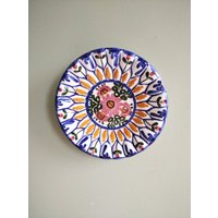 Vintage Handbemalter Keramik Teller, Wandteller, Floraler Teller, Dekorativer Teller, Rustikales Dekor von TonistoreBG
