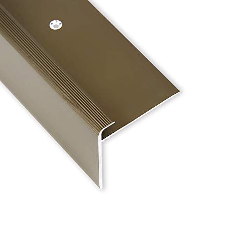 Toolerando Treppenkantenprofil F-Form Abschlussprofil, aus Aluminium, Schraubmontage, Länge 100 cm, Bronze von Toolerando