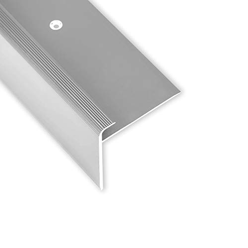 Toolerando Treppenkantenprofil F-Form Abschlussprofil, aus Aluminium, Schraubmontage, Länge 100 cm, Silber von Toolerando