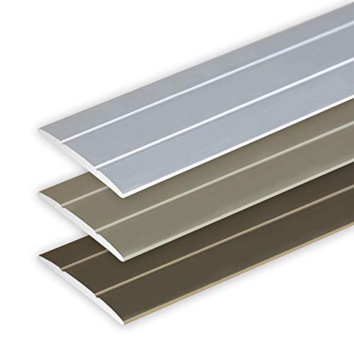 Toolerando Übergangsprofil Übergangsleiste Bodenleiste aus Aluminium Selbstklebend, Profil 100 cm x 36 mm x 2,5 mm, Silber von Toolerando